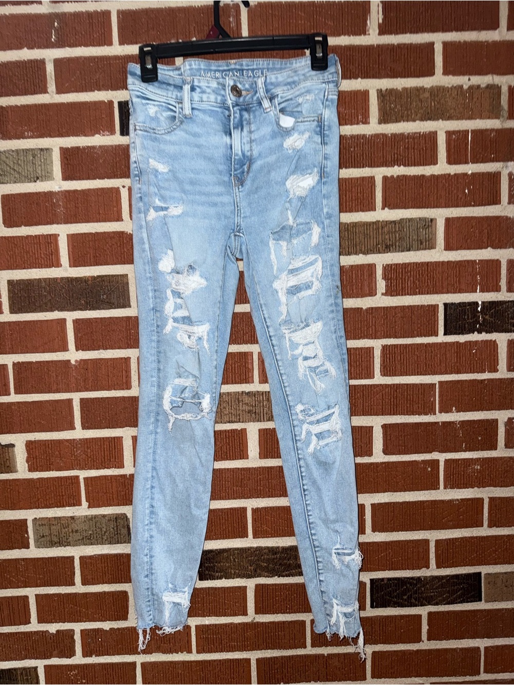 American Eagle Outfitters Light Blue Ripped Skinny Jeans